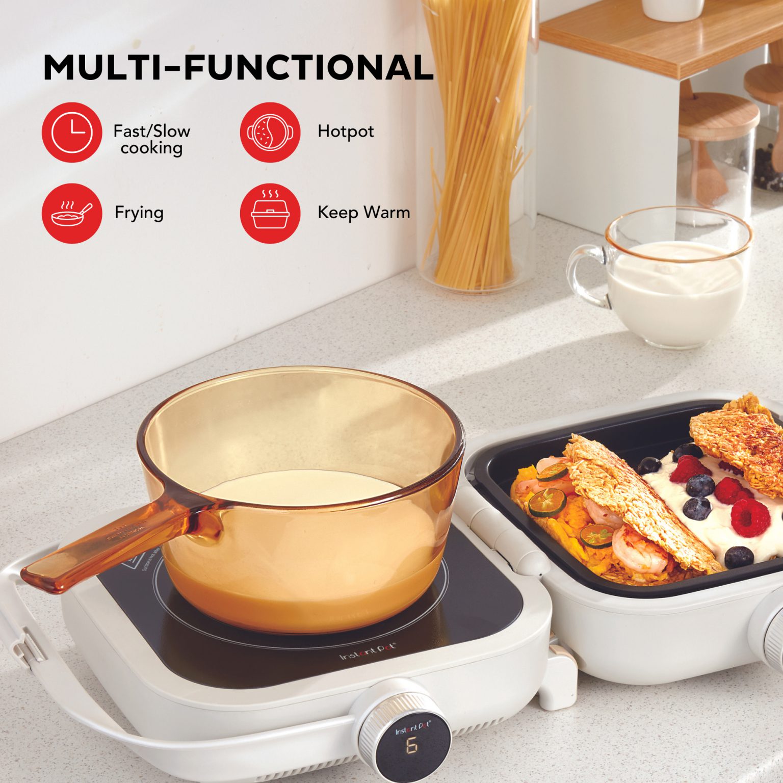 Instant Foldable Multicooker (Titanium Black) Infrared Heat Cooker